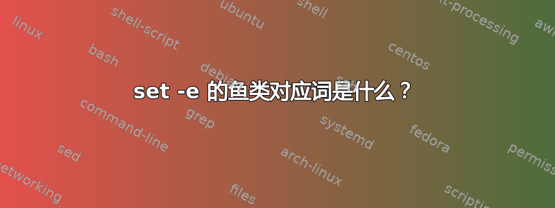 set -e 的鱼类对应词是什么？