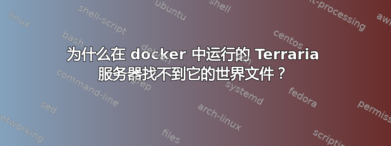 为什么在 docker 中运行的 Terraria 服务器找不到它的世界文件？