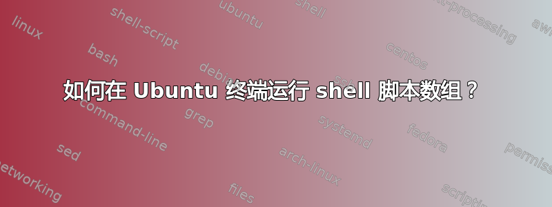 如何在 Ubuntu 终端运行 shell 脚本数组？