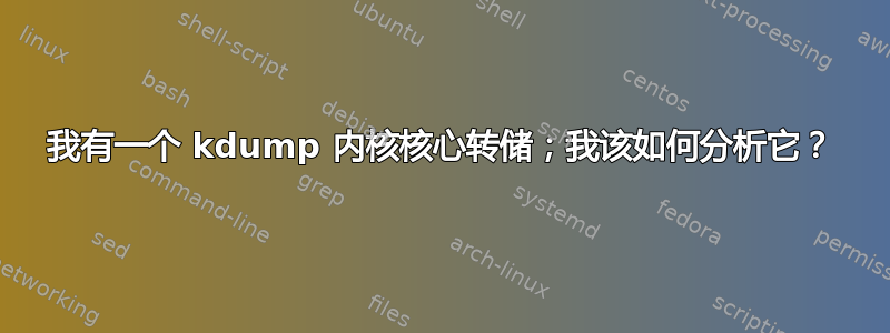 我有一个 kdump 内核核心转储；我该如何分析它？