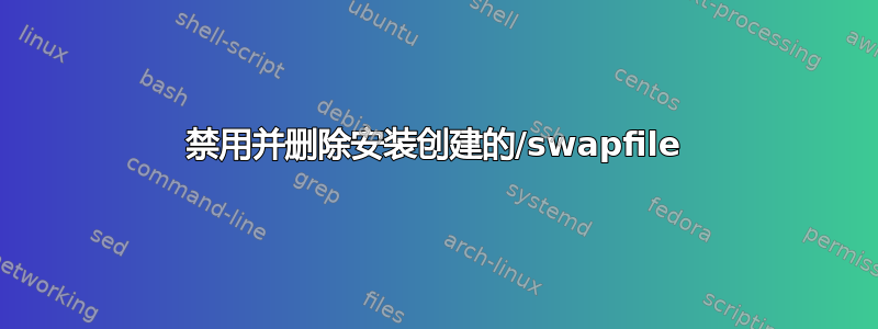 禁用并删除安装创建的/swapfile