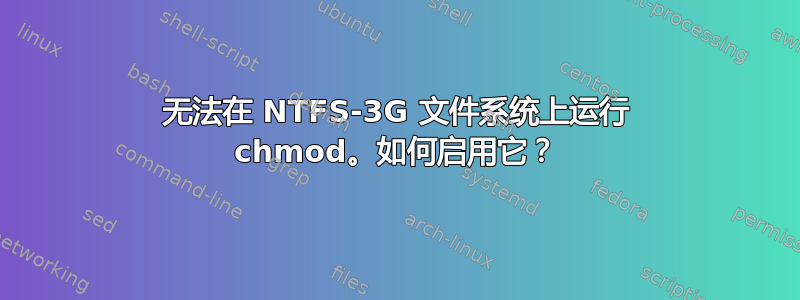 无法在 NTFS-3G 文件系统上运行 chmod。如何启用它？