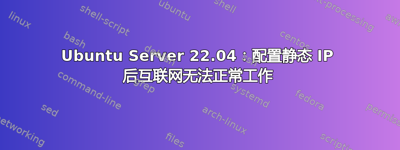 Ubuntu Server 22.04：配置静态 IP 后互联网无法正常工作