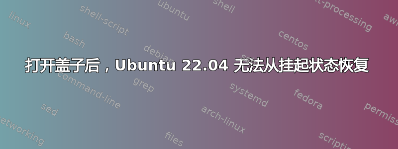 打开盖子后，Ubuntu 22.04 无法从挂起状态恢复