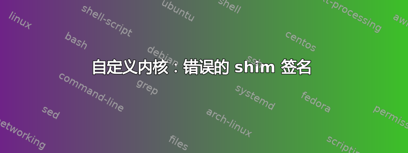 自定义内核：错误的 shim 签名