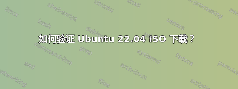 如何验证 Ubuntu 22.04 ISO 下载？