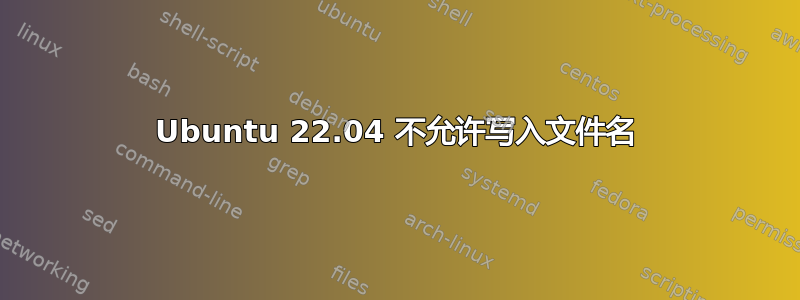 Ubuntu 22.04 不允许写入文件名