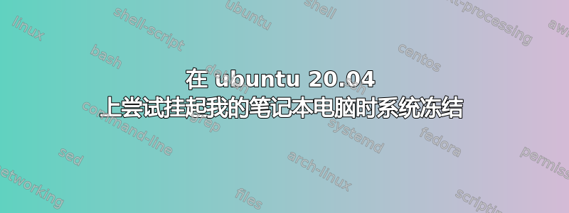 在 ubuntu 20.04 上尝试挂起我的笔记本电脑时系统冻结