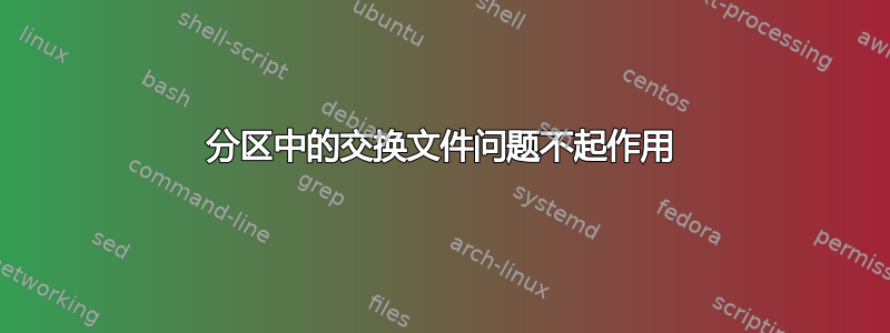 分区中的交换文件问题不起作用