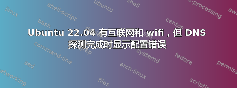 Ubuntu 22.04 有互联网和 wifi，但 DNS 探测完成时显示配置错误