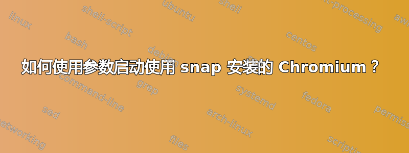 如何使用参数启动使用 snap 安装的 Chromium？