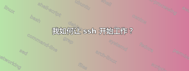 我如何让 ssh 开始工作？