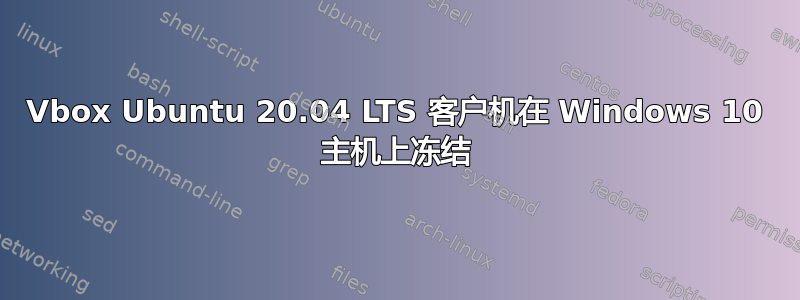 Vbox Ubuntu 20.04 LTS 客户机在 Windows 10 主机上冻结