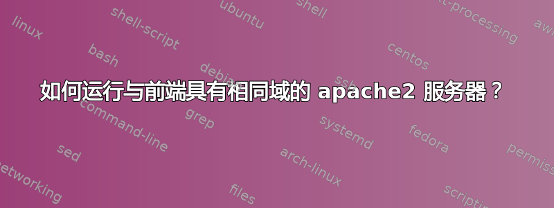 如何运行与前端具有相同域的 apache2 服务器？