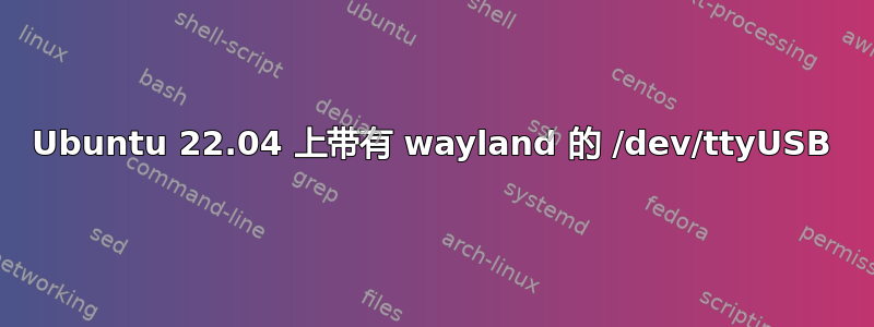 Ubuntu 22.04 上带有 wayland 的 /dev/ttyUSB