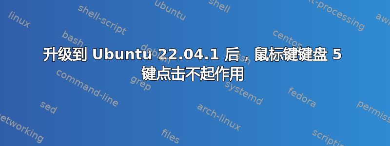 升级到 Ubuntu 22.04.1 后，鼠标键键盘 5 键点击不起作用