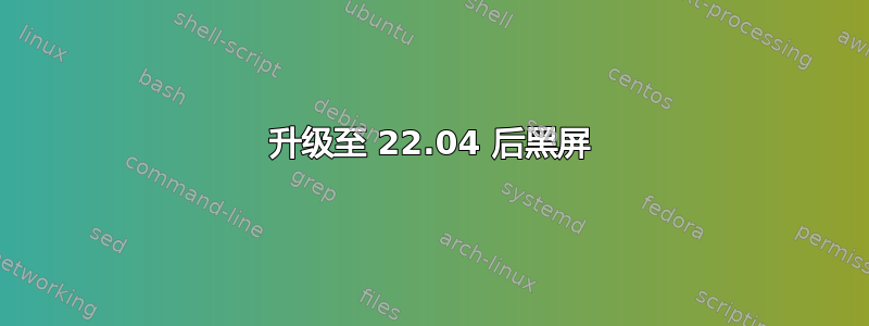 升级至 22.04 后黑屏