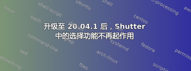 升级至 20.04.1 后，Shutter 中的选择功能不再起作用