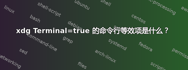 xdg Terminal=true 的命令行等效项是什么？