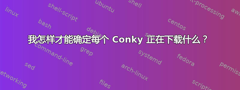 我怎样才能确定每个 Conky 正在下载什么？