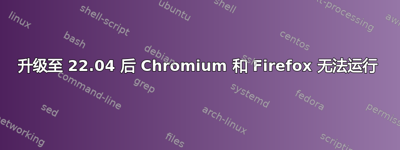 升级至 22.04 后 Chromium 和 Firefox 无法运行