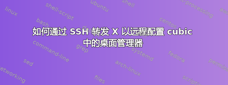 如何通过 SSH 转发 X 以远程配置 cubic 中的桌面管理器