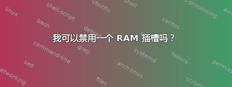 我可以禁用一个 RAM 插槽吗？