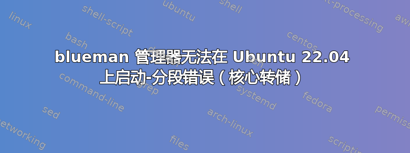 blueman 管理器无法在 Ubuntu 22.04 上启动-分段错误（核心转储）