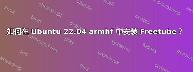 如何在 Ubuntu 22.04 armhf 中安装 Freetube？