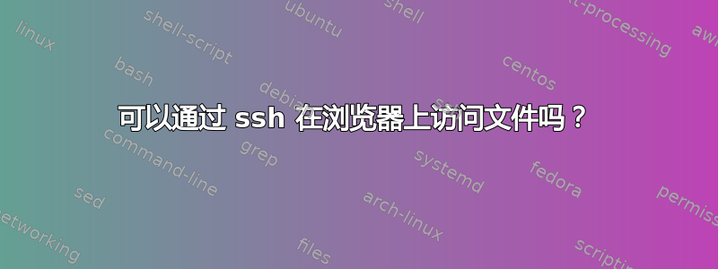 可以通过 ssh 在浏览器上访问文件吗？