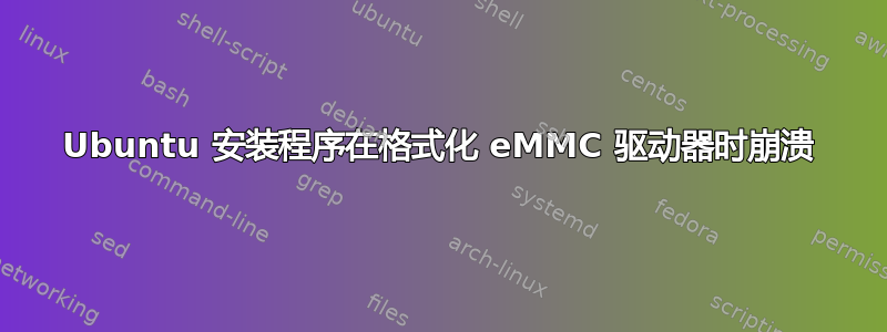 Ubuntu 安装程序在格式化 eMMC 驱动器时崩溃