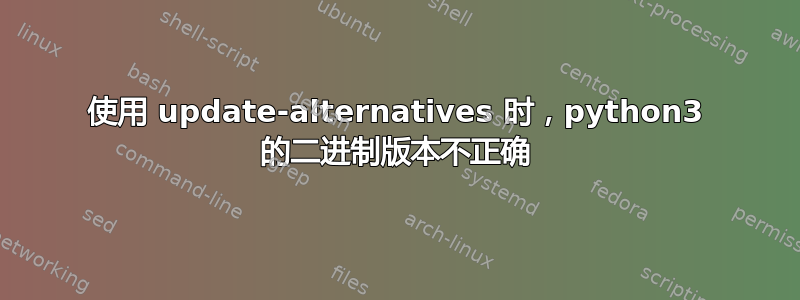 使用 update-alternatives 时，python3 的二进制版本不正确