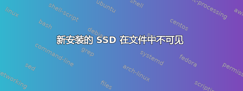 新安装的 SSD 在文件中不可见