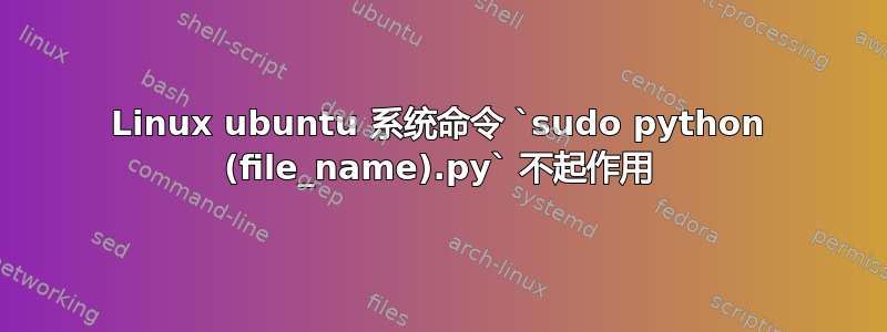 Linux ubuntu 系统命令 `sudo python (file_name).py` 不起作用