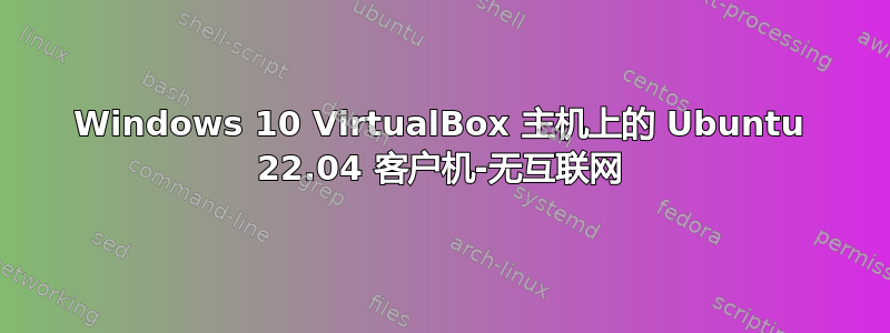 Windows 10 VirtualBox 主机上的 Ubuntu 22.04 客户机-无互联网