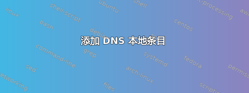 添加 DNS 本地条目