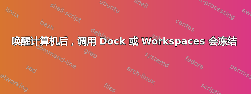 唤醒计算机后，调用 Dock 或 Workspaces 会冻结