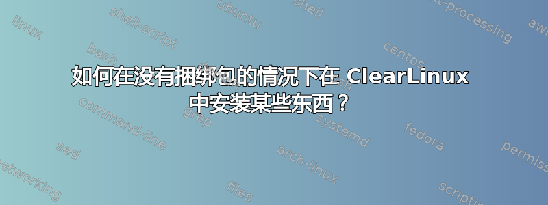 如何在没有捆绑包的情况下在 ClearLinux 中安装某些东西？