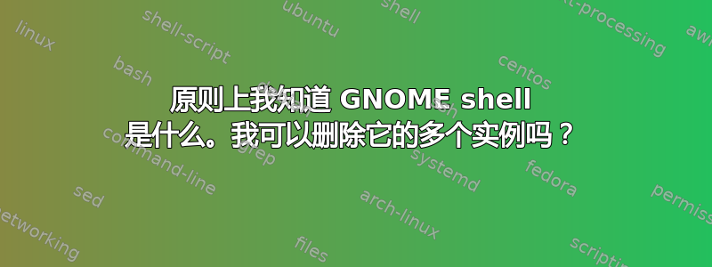 原则上我知道 GNOME shell 是什么。我可以删除它的多个实例吗？