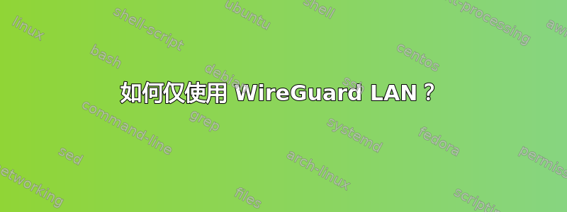 如何仅使用 WireGuard LAN？