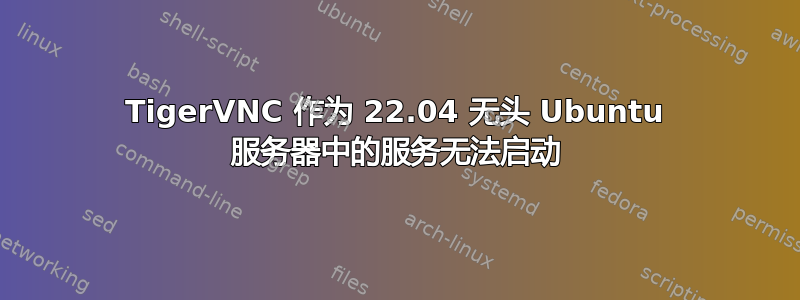 TigerVNC 作为 22.04 无头 Ubuntu 服务器中的服务无法启动