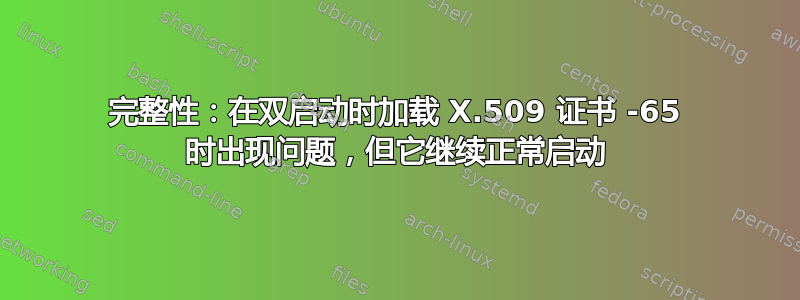 完整性：在双启动时加载 X.509 证书 -65 时出现问题，但它继续正常启动