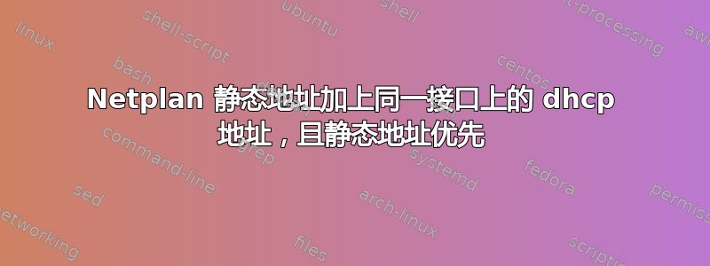 Netplan 静态地址加上同一接口上的 dhcp 地址，且静态地址优先