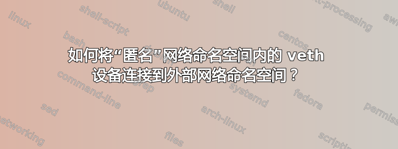 如何将“匿名”网络命名空间内的 veth 设备连接到外部网络命名空间？