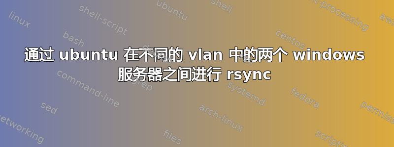 通过 ubuntu 在不同的 vlan 中的两个 windows 服务器之间进行 rsync