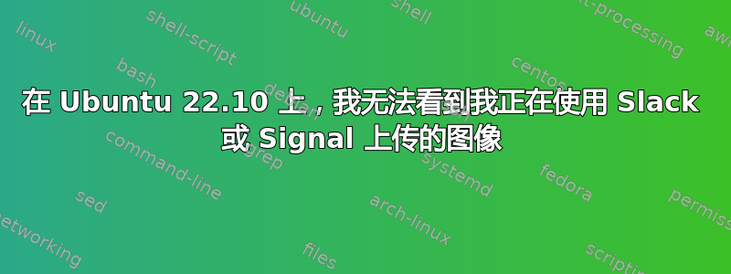 在 Ubuntu 22.10 上，我无法看到我正在使用 Slack 或 Signal 上传的图像