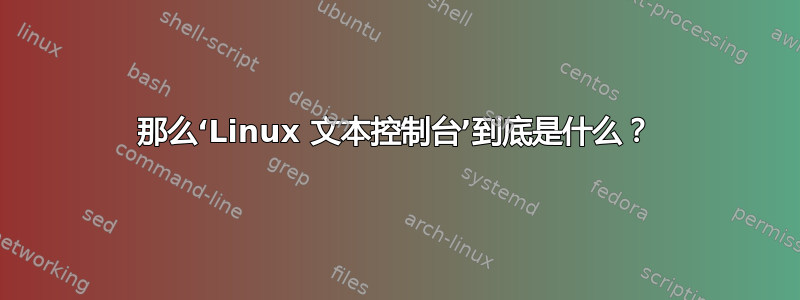 那么‘Linux 文本控制台’到底是什么？