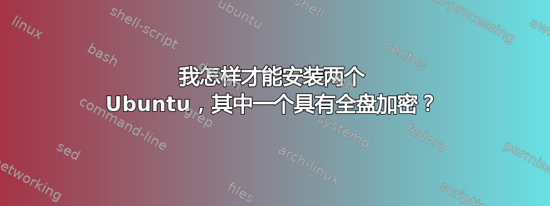 我怎样才能安装两个 Ubuntu，其中一个具有全盘加密？