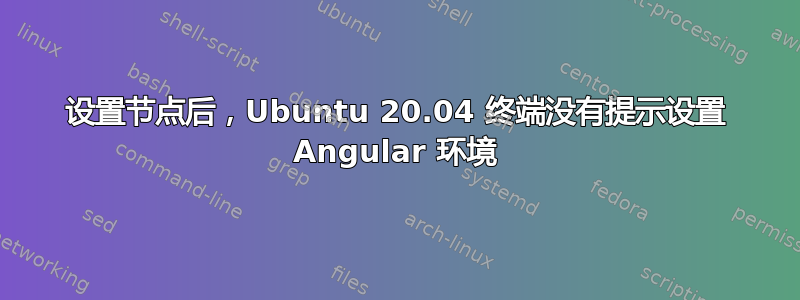 设置节点后，Ubuntu 20.04 终端没有提示设置 Angular 环境