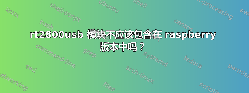 rt2800usb 模块不应该包含在 raspberry 版本中吗？